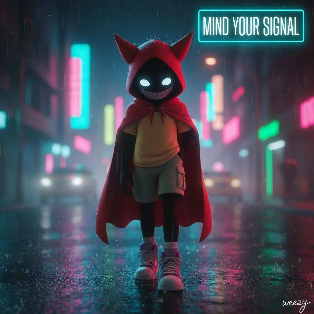 Neon noir street scene