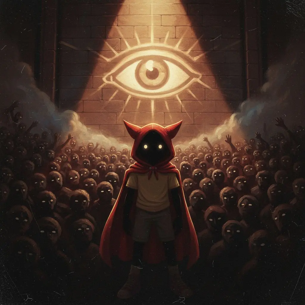 eyes symbol projected on the wall 